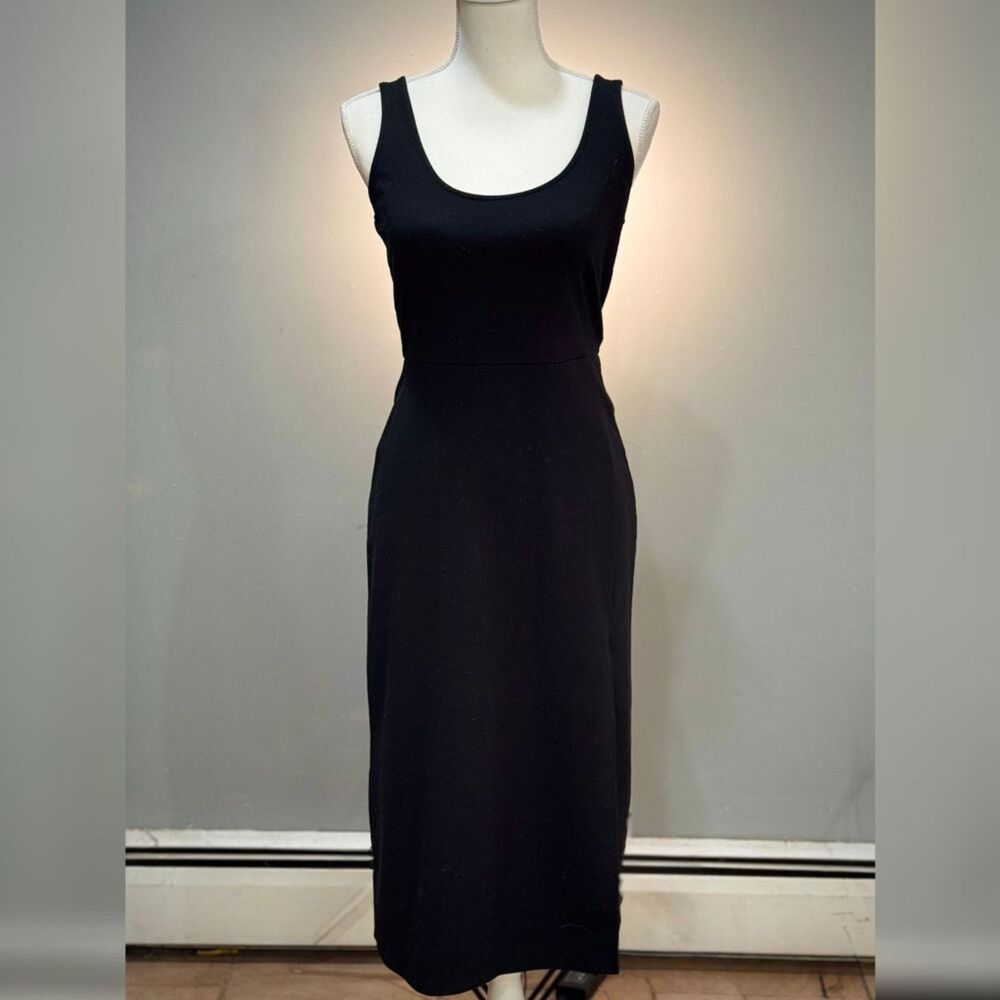 Black Open Edit Scoop Neck Dress Size M EUC